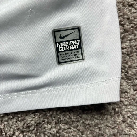 Nike Pro Combat White Fitted Long Sleeve Shirt - Picture 7 of 8
